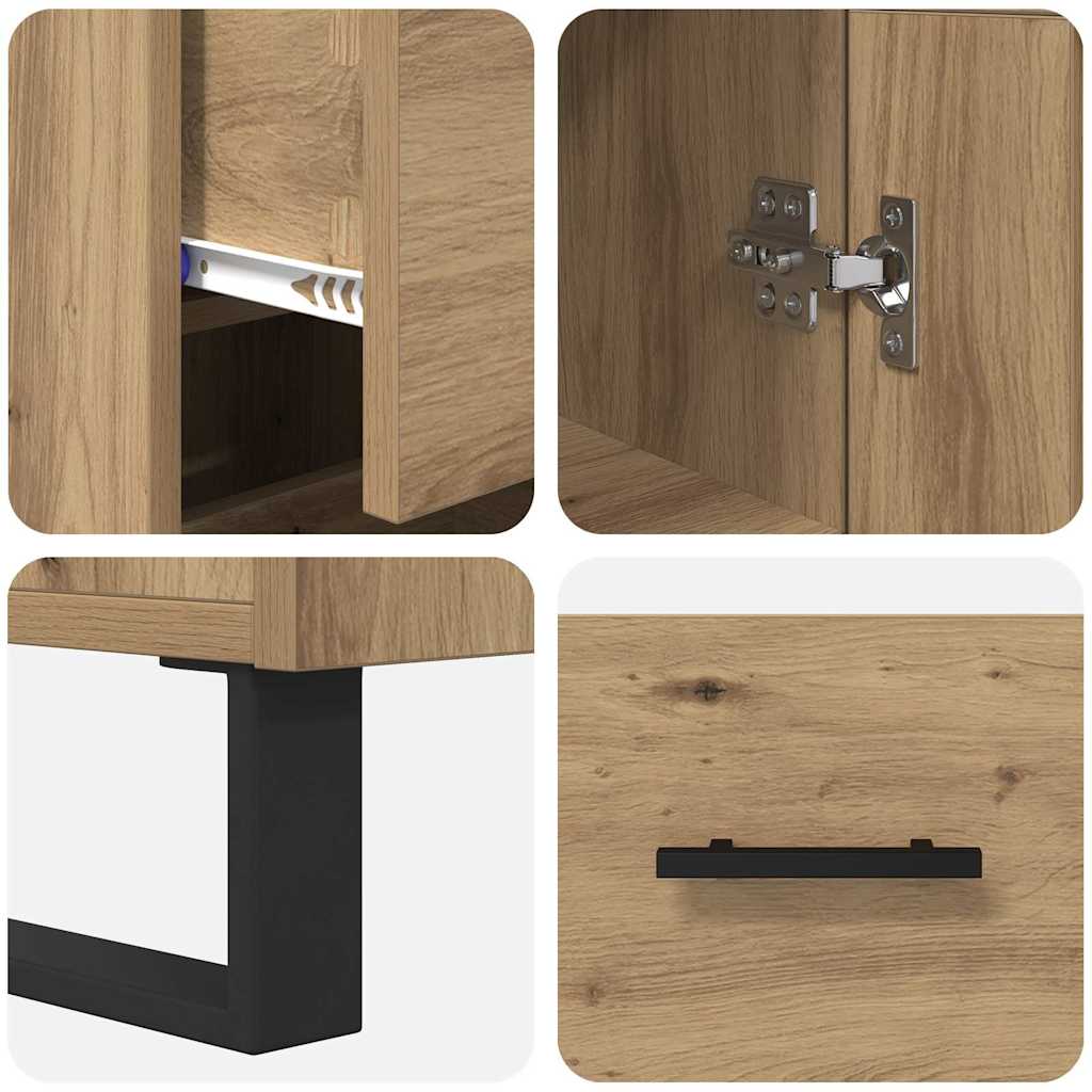Haut Armoire avec tiroir Chêne artisanal 34,5 x 34 x 180 cm - XIOS