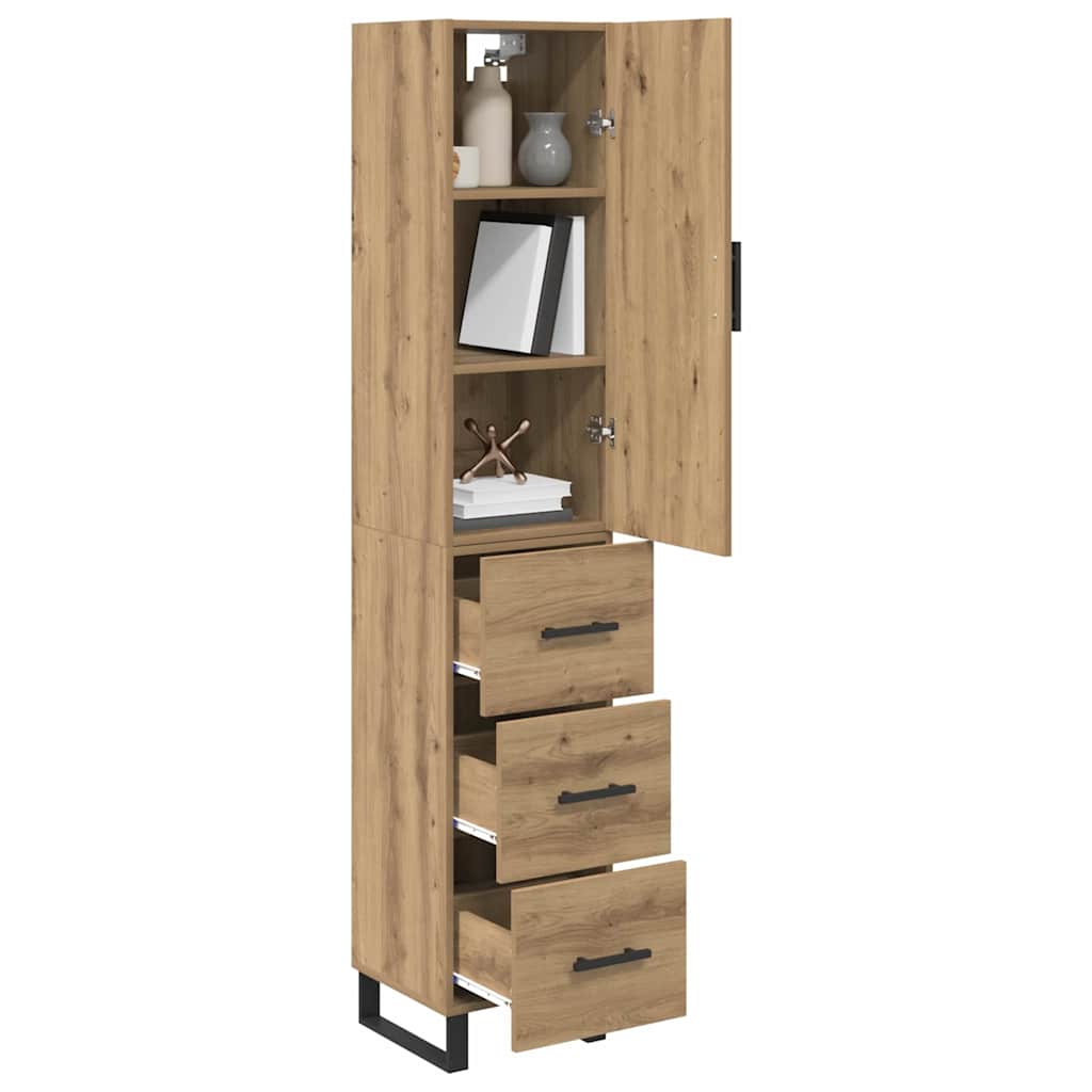 Haut Armoire avec tiroir Chêne artisanal 34,5 x 34 x 180 cm - XIOS