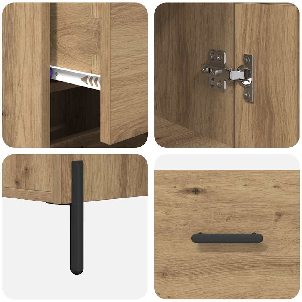 Haut Armoire avec tiroir Chêne artisanal 34,5 x 34 x 180 cm - XIOS