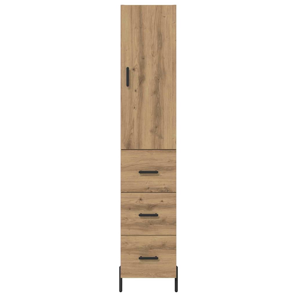 Haut Armoire avec tiroir Chêne artisanal 34,5 x 34 x 180 cm - XIOS