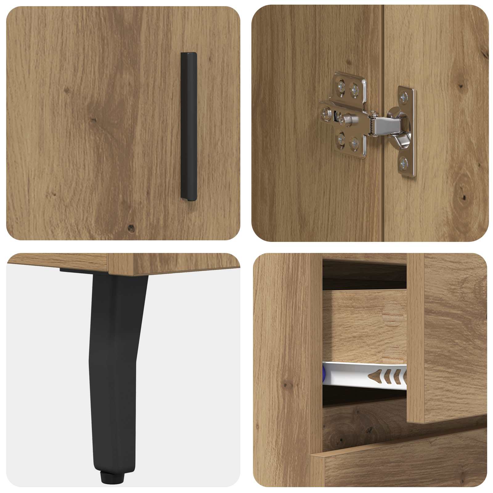 Haut Armoire 2 pcs Chêne artisanal 69,5 x 34 x 180 cm