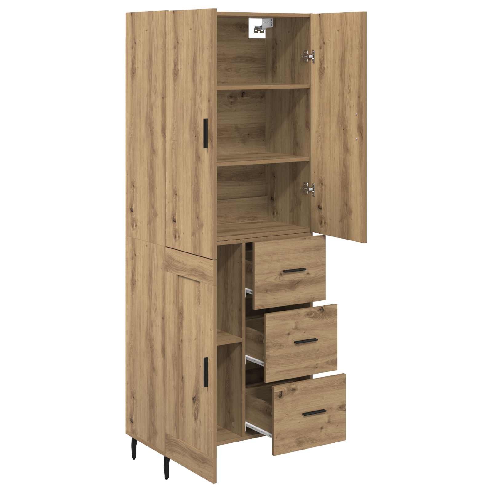 Haut Armoire avec tiroir Chêne artisanal 69,5 x 34 x 180 cm - XIOS
