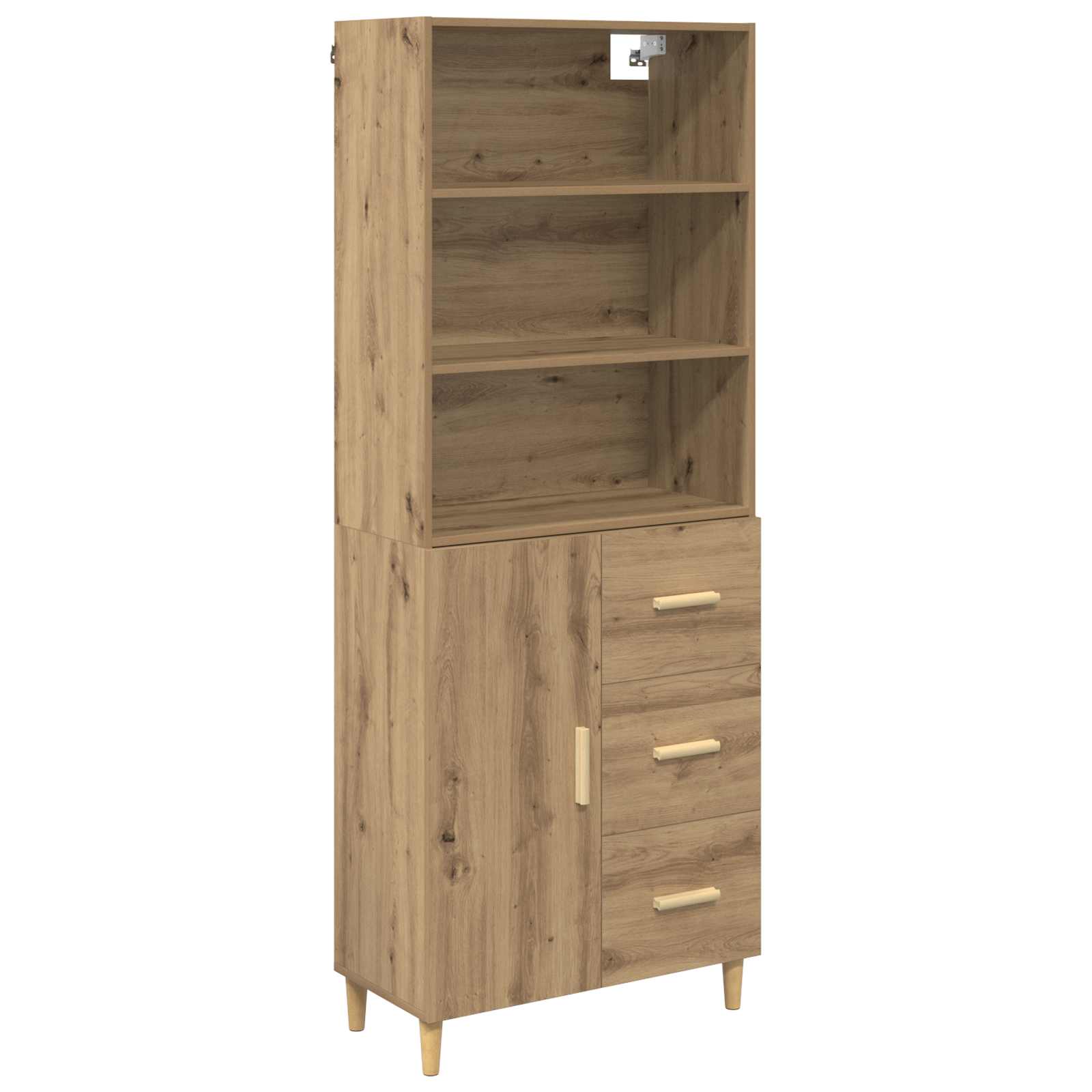 Haut Armoire avec tiroir Chêne artisanal 69,5 x 32,5 x 180 cm - XIOS