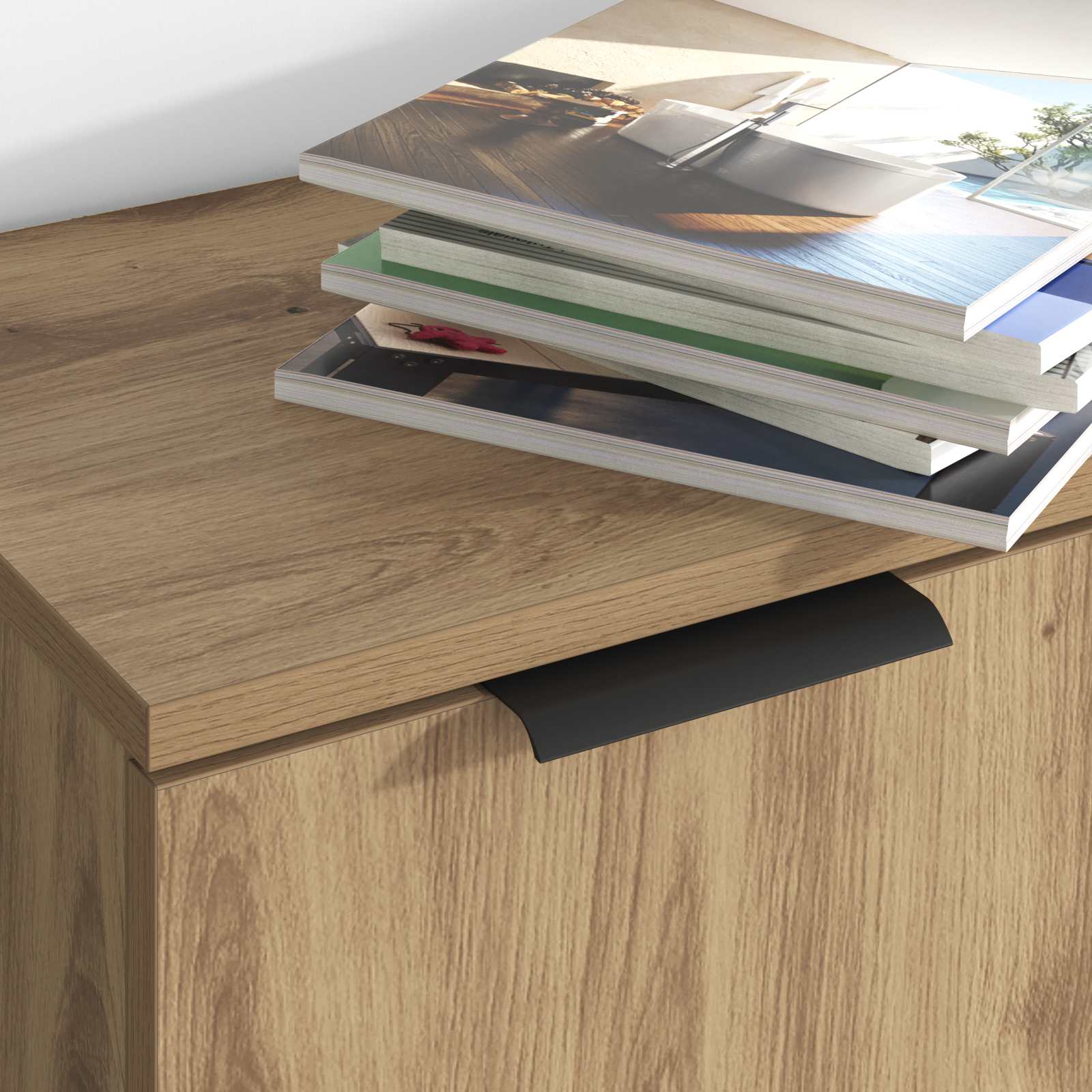Buffet 3 pc Chêne artisanal 120 x 30 x 70 cm Bois d'ingénierie