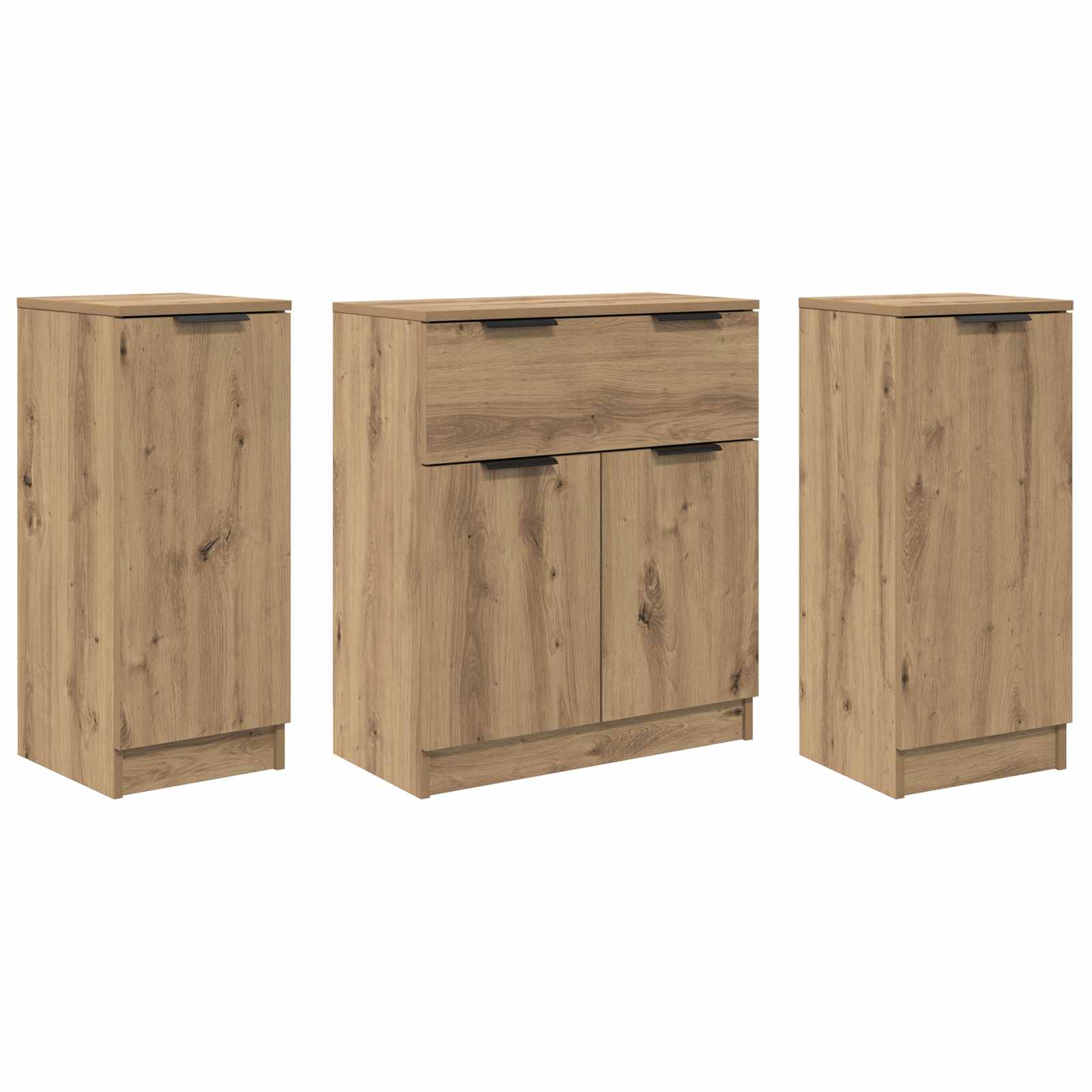 Buffet 3 pc Chêne artisanal 120 x 30 x 70 cm Bois d'ingénierie