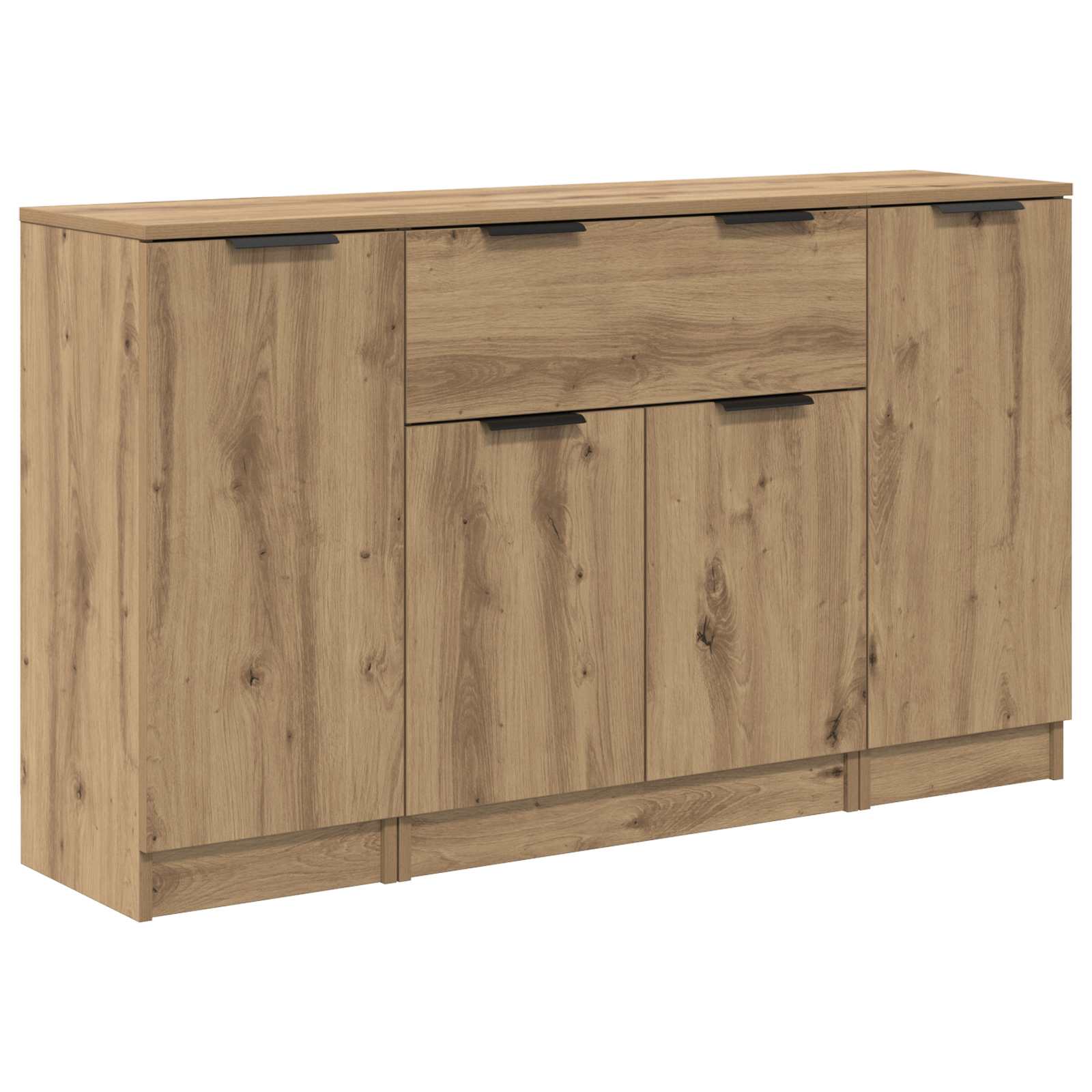 Buffet 3 pc Chêne artisanal 120 x 30 x 70 cm Bois d'ingénierie