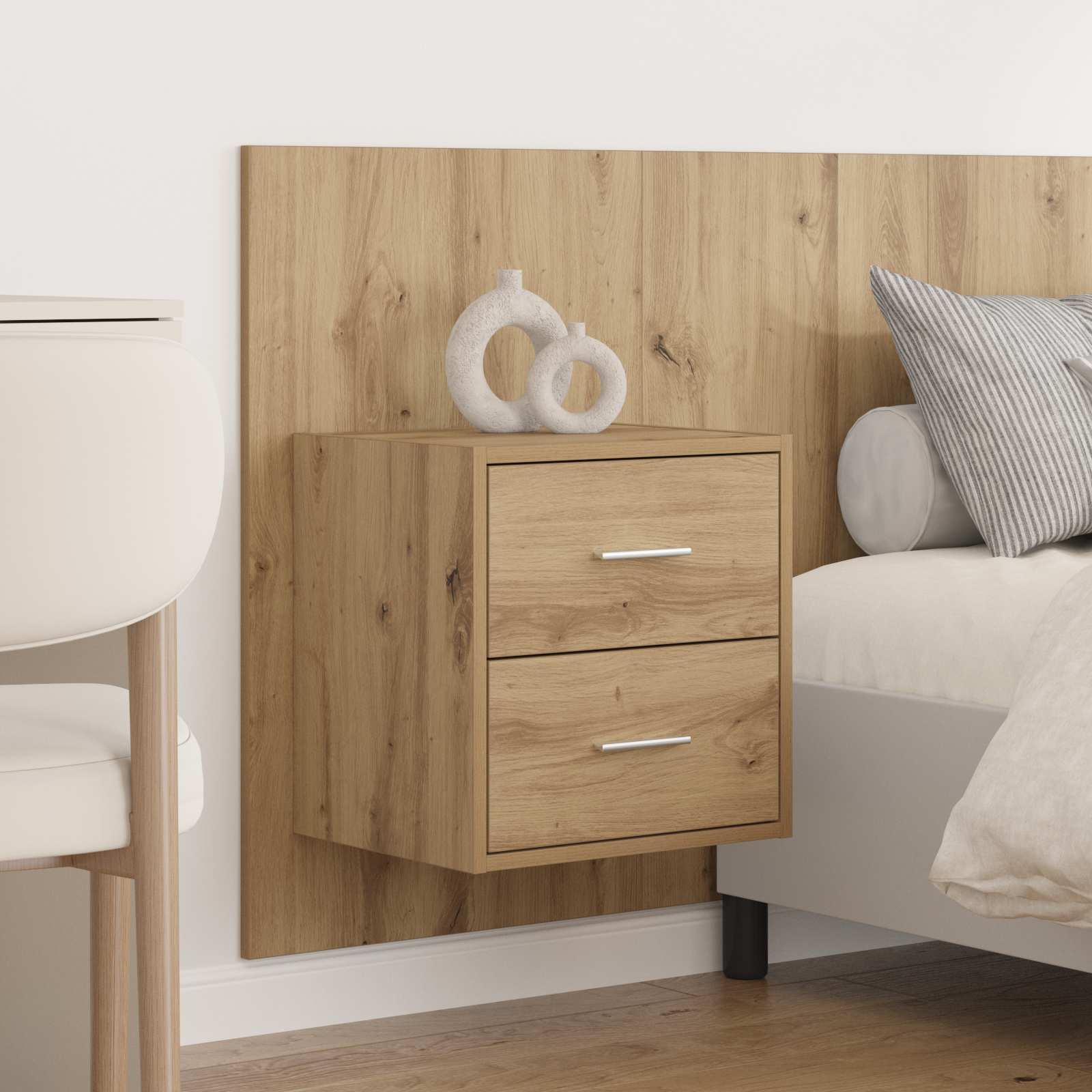 Tête de lit avec armoire avec tiroir 3 pcs Chêne artisanal - XIOS