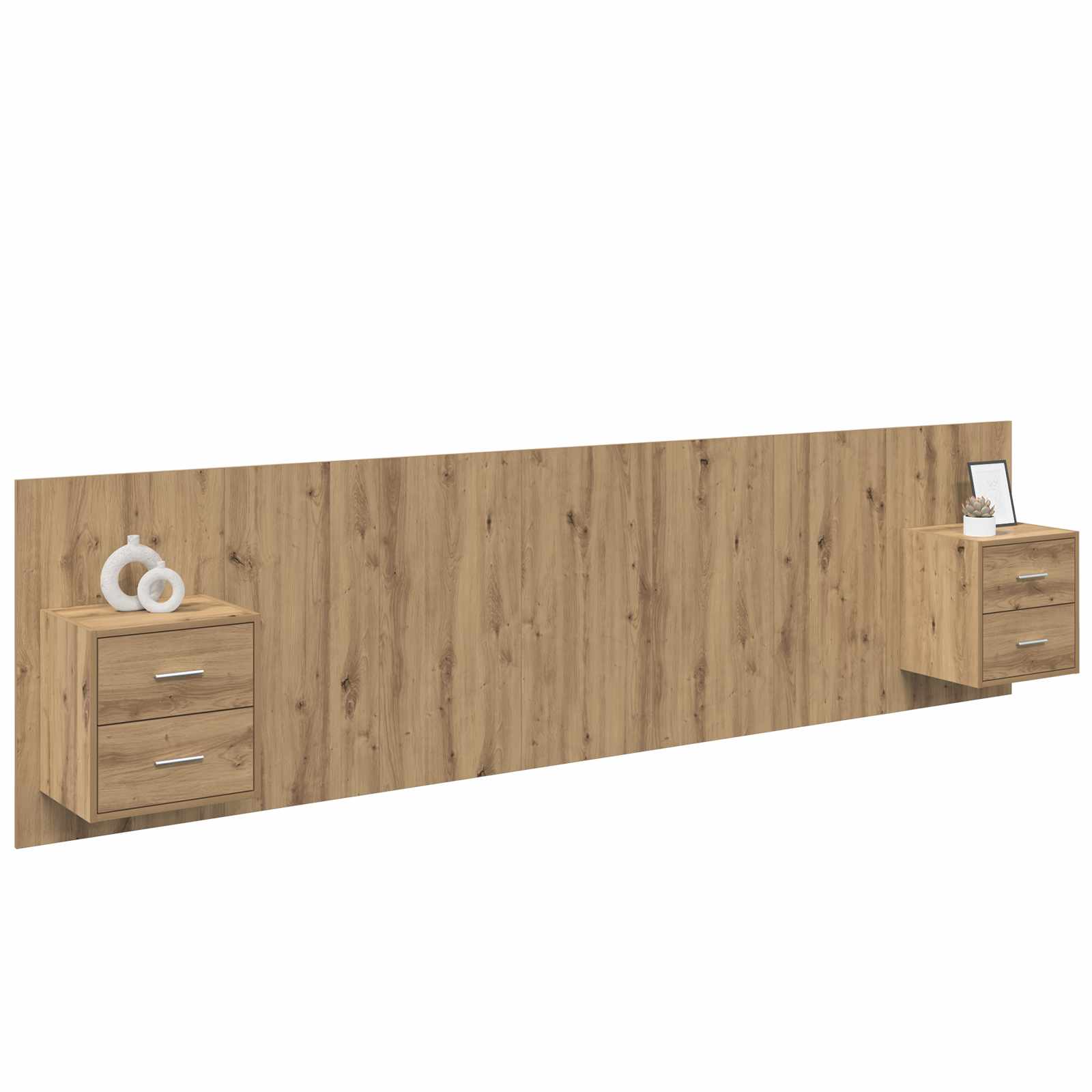 Tête de lit avec armoire avec tiroir 3 pcs Chêne artisanal - XIOS