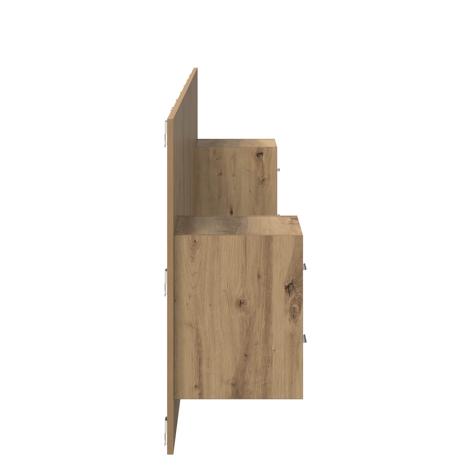 Tête de lit avec armoire avec tiroir 3 pcs Chêne artisanal - XIOS