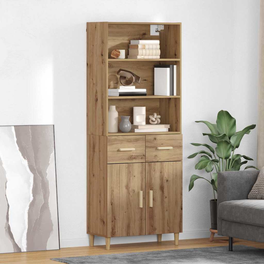 Haut Armoire avec tiroir Chêne artisanal 69,5 x 32,5 x 180 cm - XIOS