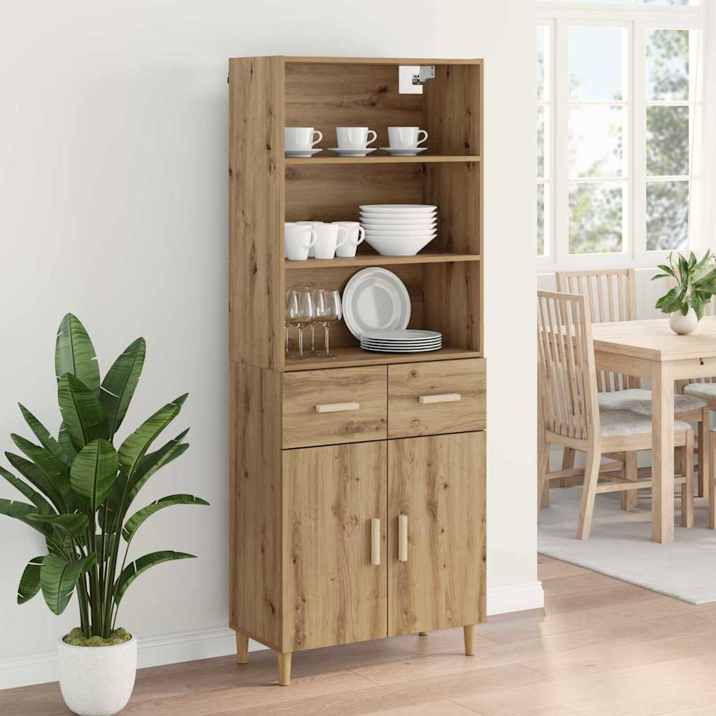 Haut Armoire avec tiroir Chêne artisanal 69,5 x 32,5 x 180 cm - XIOS
