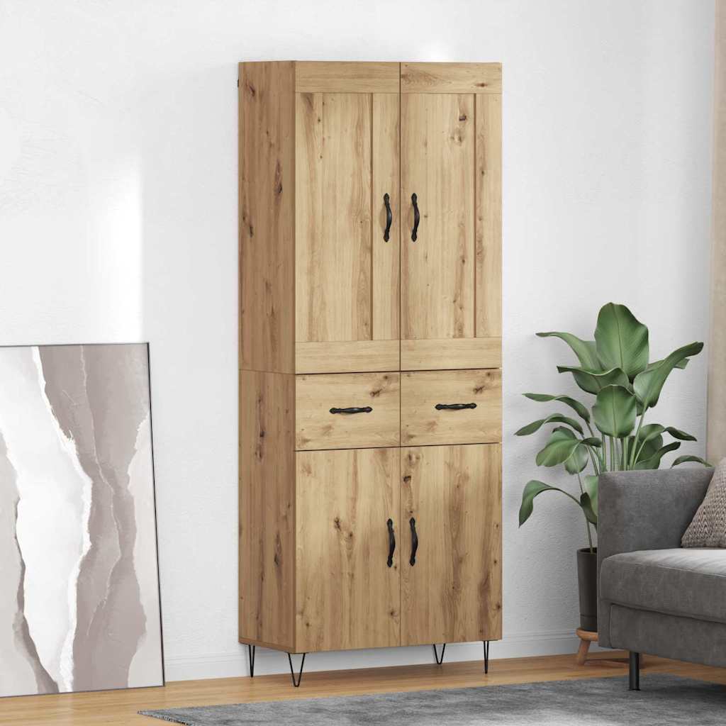 Haut Armoire avec tiroir Chêne artisanal 69,5 x 34 x 180 cm - XIOS