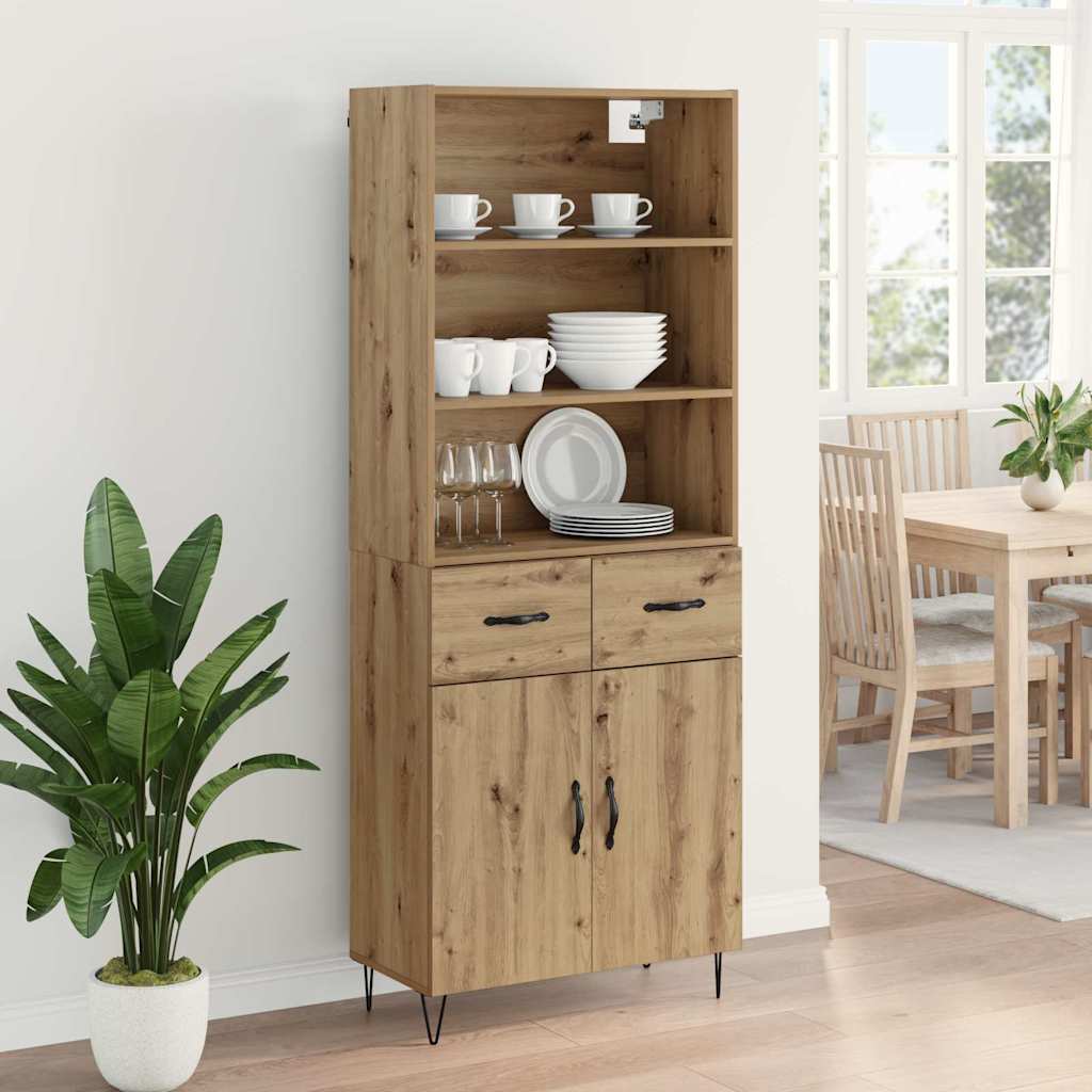 Haut Armoire avec tiroir Chêne artisanal 69,5 x 32,5 x 180 cm - XIOS