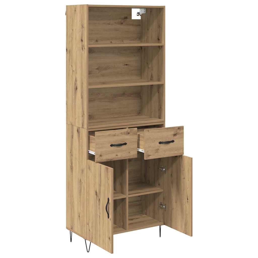 Haut Armoire 2 pcs Chêne artisanal Bois d'ingénierie - XIOS