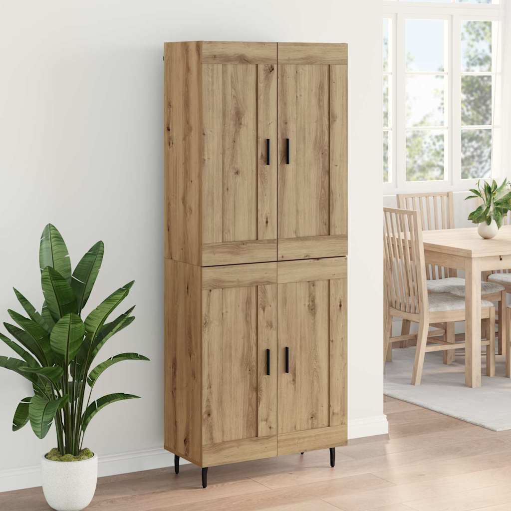 Haut Armoire 2 pcs Chêne artisanal Bois Aggloméré et Verre - XIOS