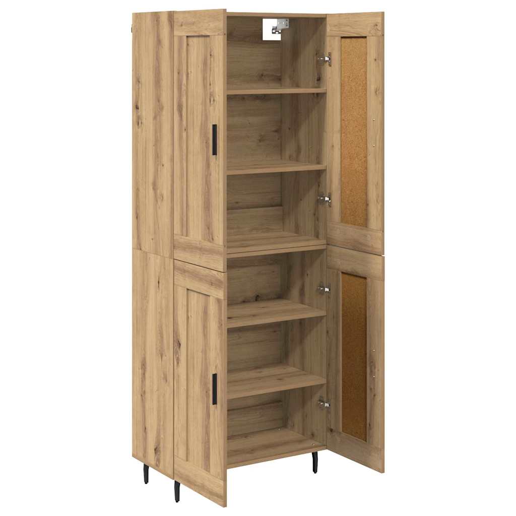Haut Armoire 2 pcs Chêne artisanal Bois Aggloméré et Verre - XIOS