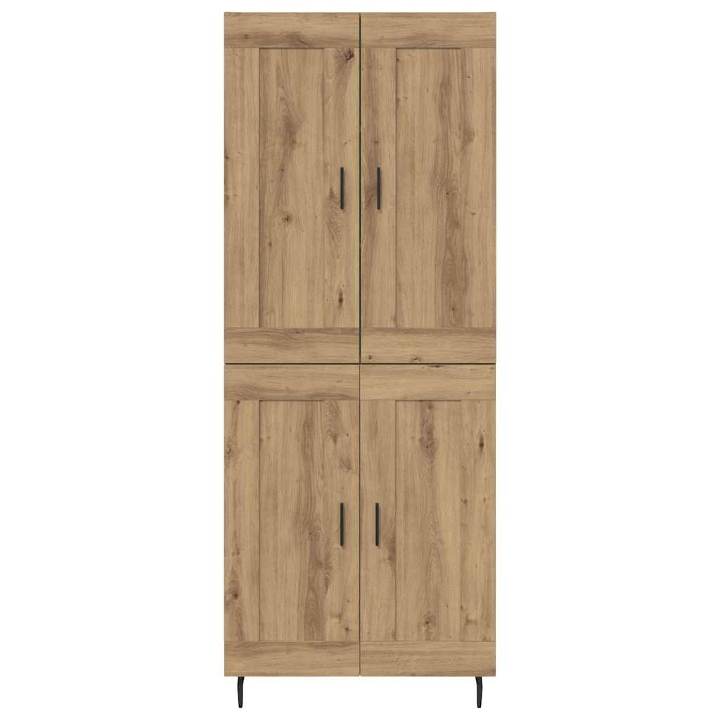 Haut Armoire 2 pcs Chêne artisanal Bois Aggloméré et Verre - XIOS
