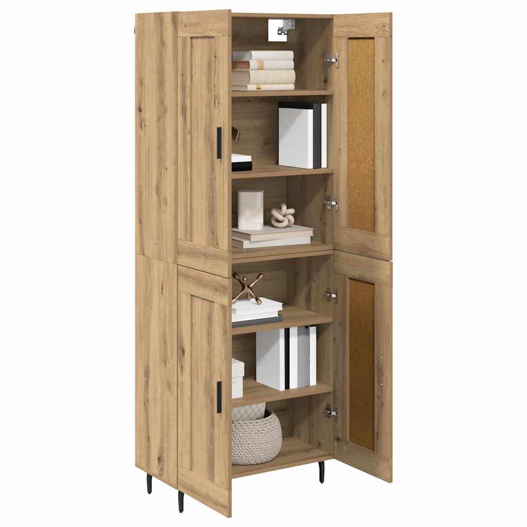 Haut Armoire 2 pcs Chêne artisanal Bois Aggloméré et Verre - XIOS
