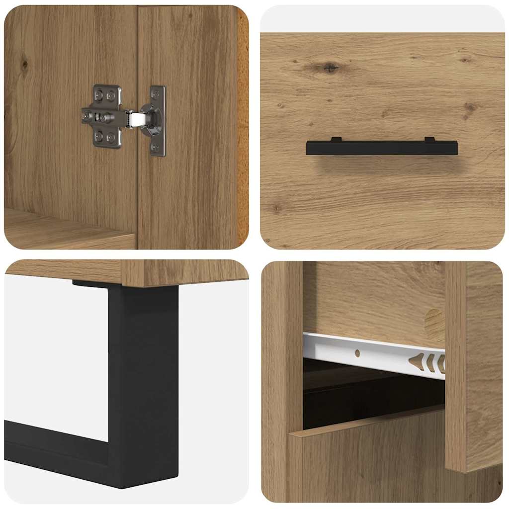 Haut Armoire avec tiroir Chêne artisanal 69,5 x 34 x 180 cm - XIOS