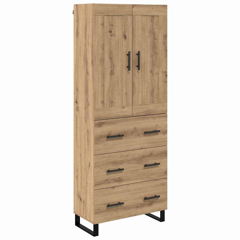 Haut Armoire 2 pcs Chêne artisanal Bois Aggloméré et Verre - XIOS