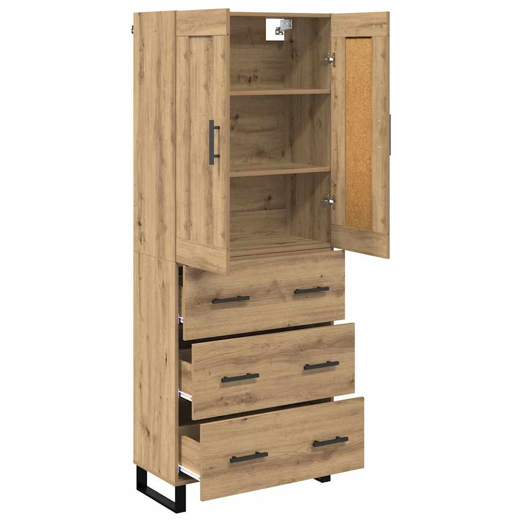 Haut Armoire 2 pcs Chêne artisanal Bois Aggloméré et Verre - XIOS
