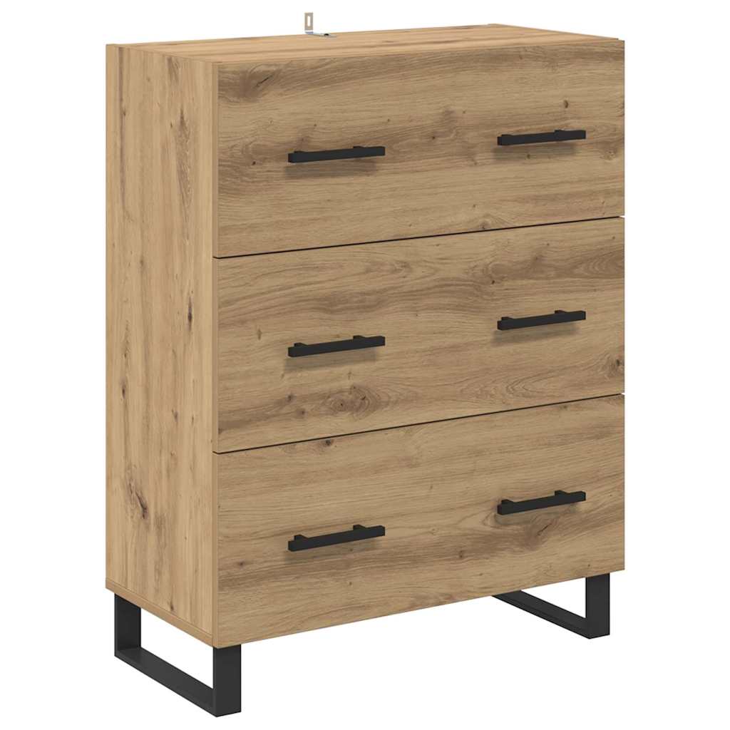 Haut Armoire avec tiroir Chêne artisanal 69,5 x 34 x 180 cm - XIOS