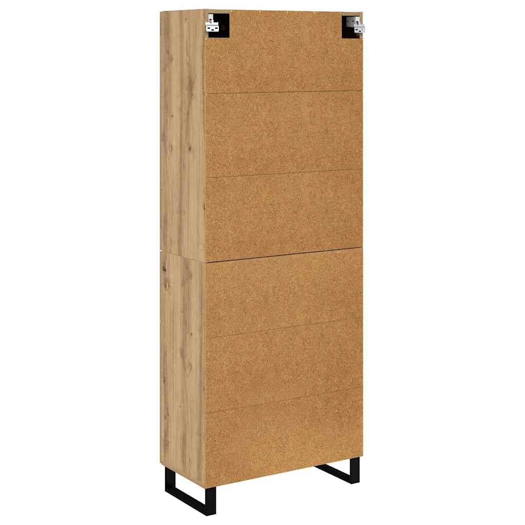 Haut Armoire 2 pcs Chêne artisanal Bois Aggloméré et Verre - XIOS