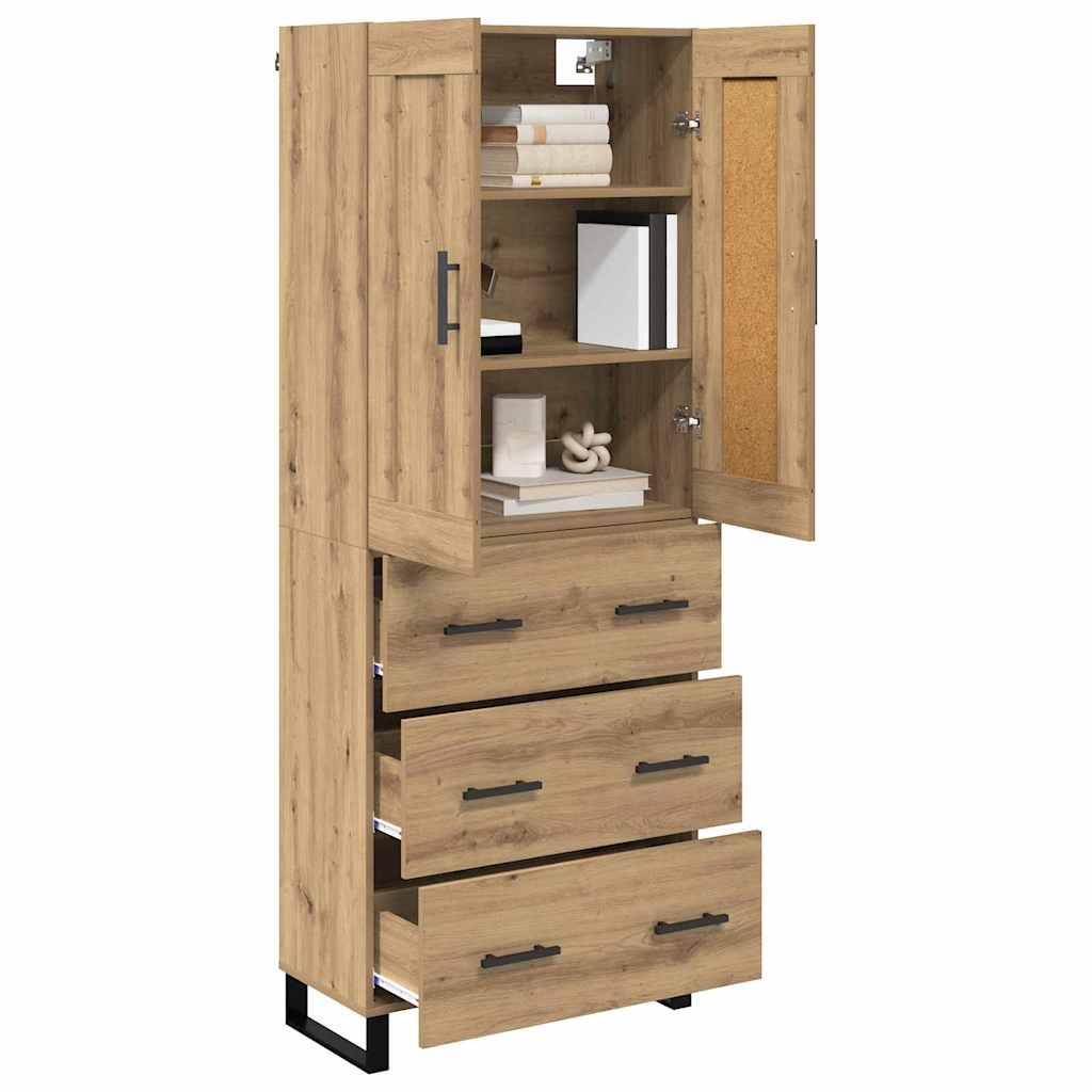 Haut Armoire 2 pcs Chêne artisanal Bois Aggloméré et Verre - XIOS