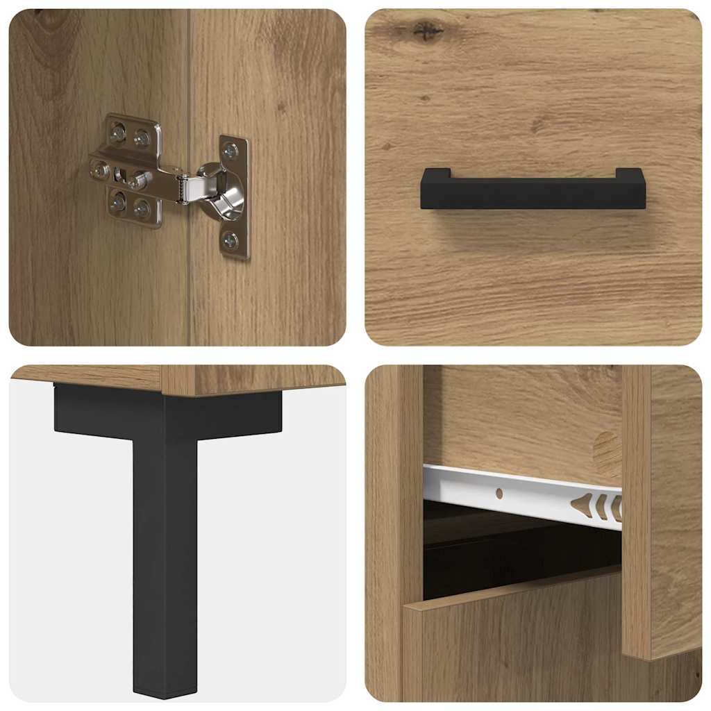 Haut Armoire avec tiroir Chêne artisanal 69,5 x 32,5 x 180 cm - XIOS