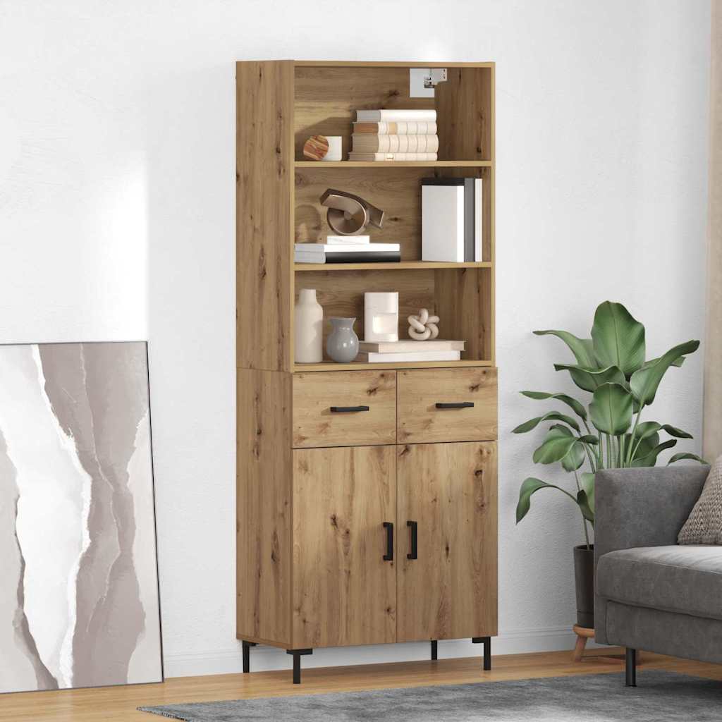 Haut Armoire avec tiroir Chêne artisanal 69,5 x 32,5 x 180 cm - XIOS