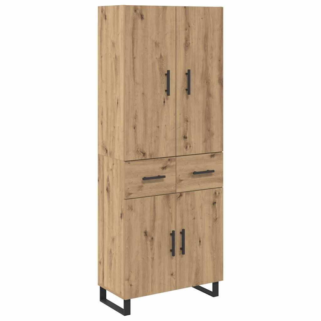 Haut Armoire 2 pcs Chêne artisanal Bois Aggloméré et Verre - XIOS