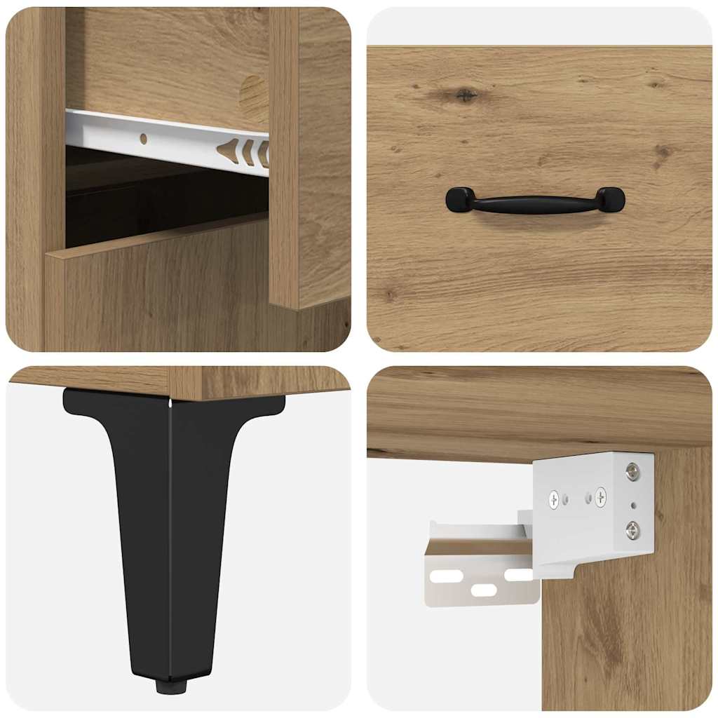 Haut Armoire avec tiroir Chêne artisanal 69,5 x 34 x 180 cm - XIOS