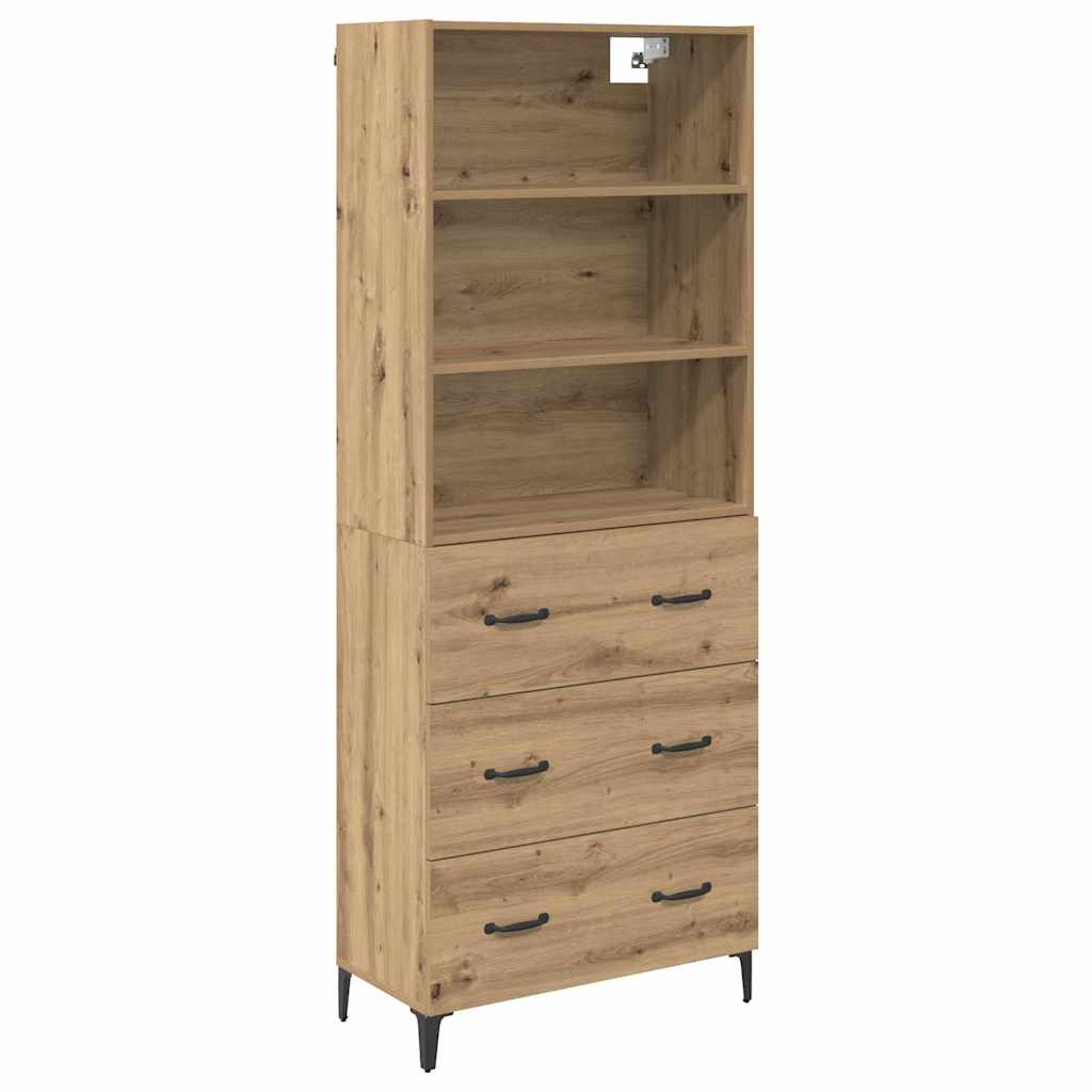 Haut Armoire avec tiroir Chêne artisanal 69,5 x 34 x 180 cm - XIOS