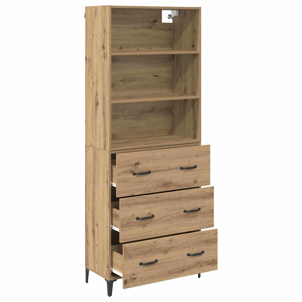 Haut Armoire avec tiroir Chêne artisanal 69,5 x 34 x 180 cm - XIOS