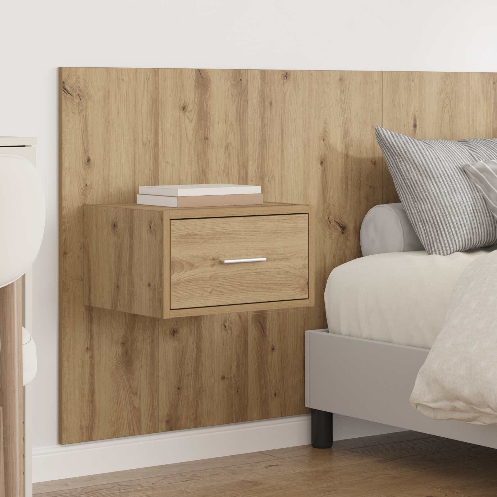 Tête de lit avec armoire avec tiroir 3 pcs Chêne artisanal - XIOS