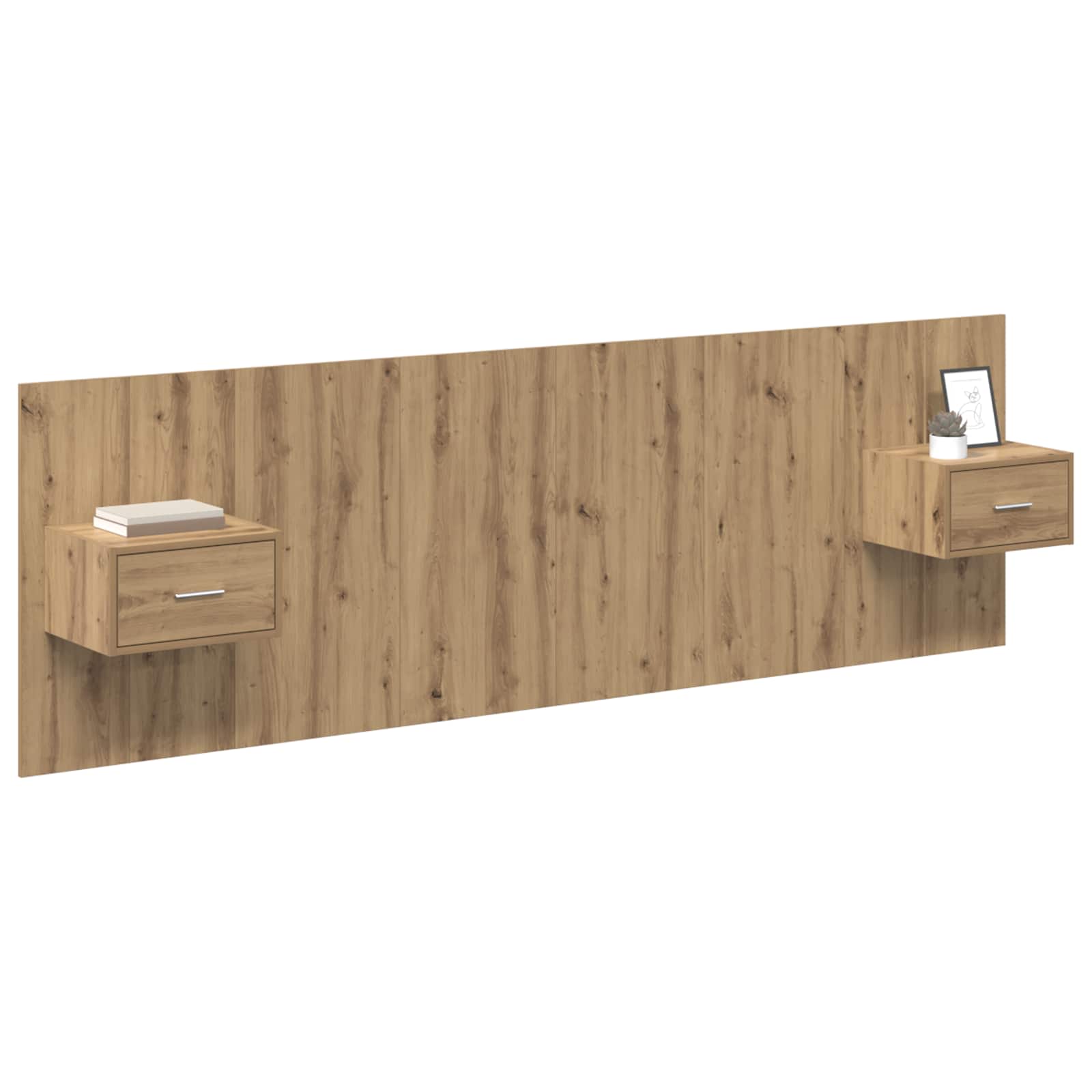 Tête de lit avec armoire 3 pcs Chêne artisanal