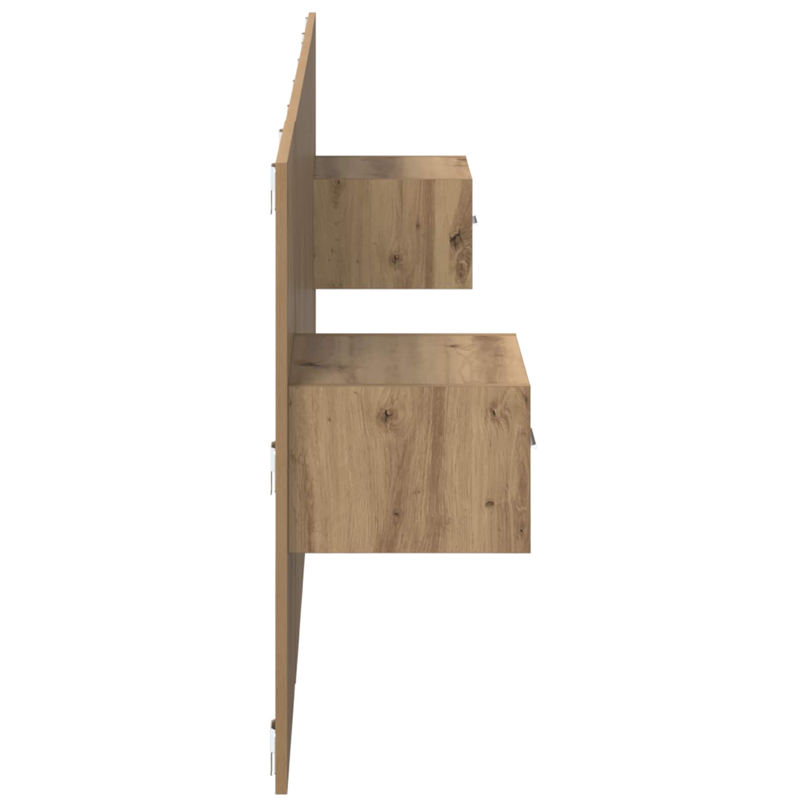 Tête de lit avec armoire 3 pcs Chêne artisanal