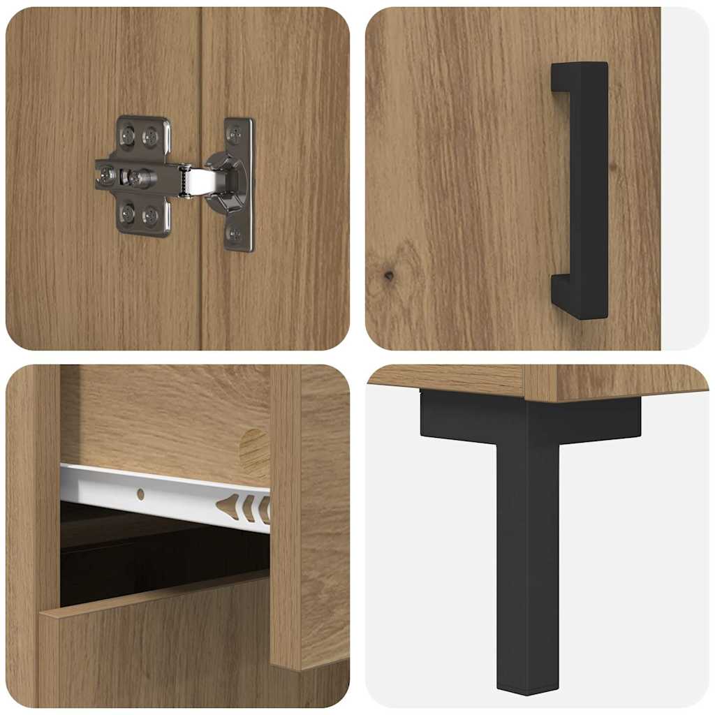 Haut Armoire avec tiroir Chêne artisanal 69,5 x 34 x 180 cm - XIOS