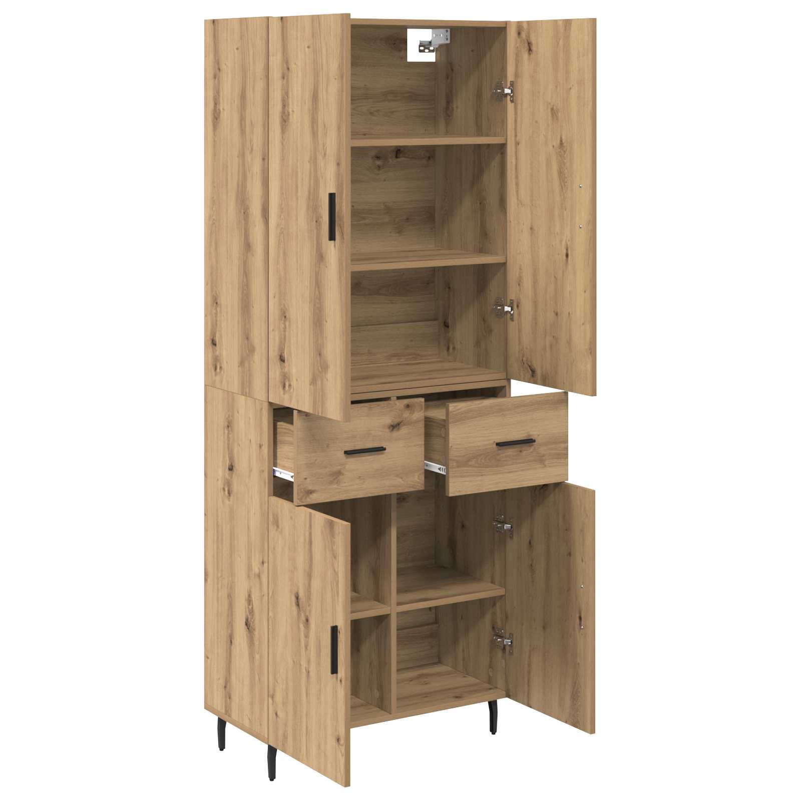 Haut Armoire 2 pcs Chêne artisanal 69,5 x 34 x 180 cm