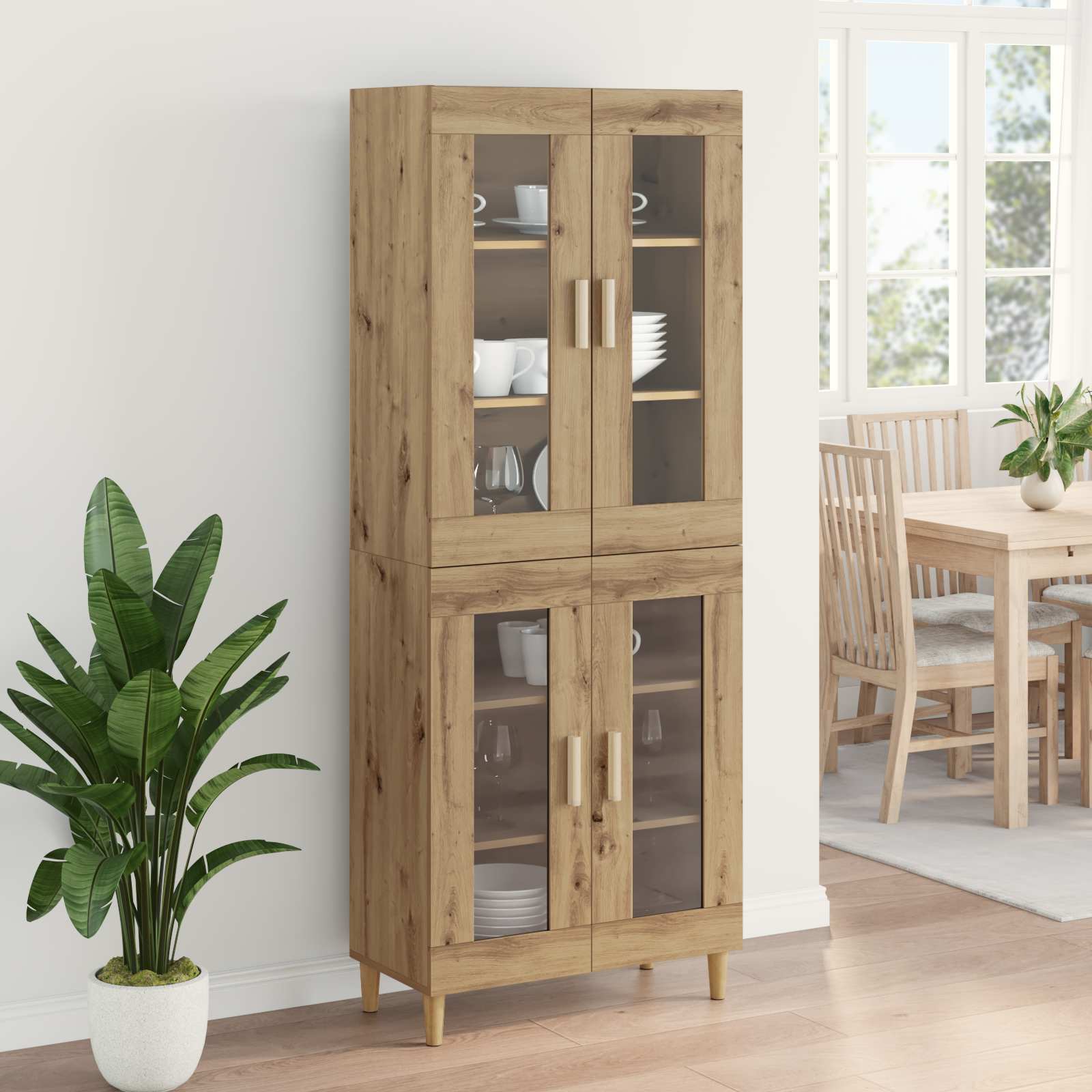 Haut Armoire Chêne artisanal 69,5 x 34 x 180 cm - XIOS
