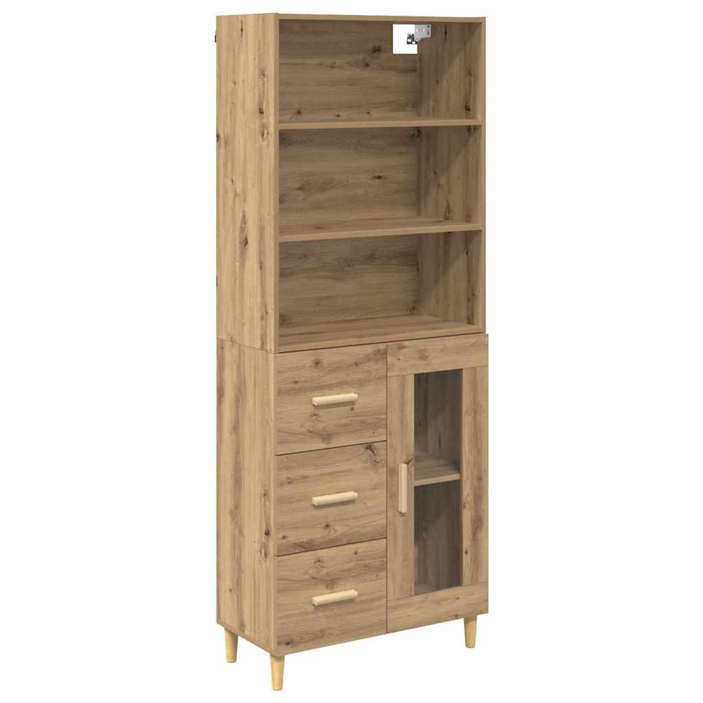 Haut Armoire avec tiroir Chêne artisanal 69,5 x 32,5 x 180 cm - XIOS