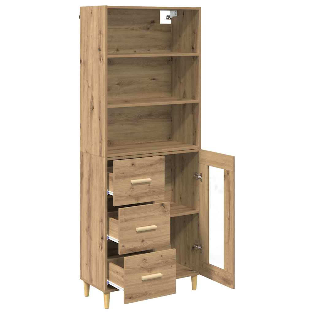 Haut Armoire avec tiroir Chêne artisanal 69,5 x 32,5 x 180 cm - XIOS