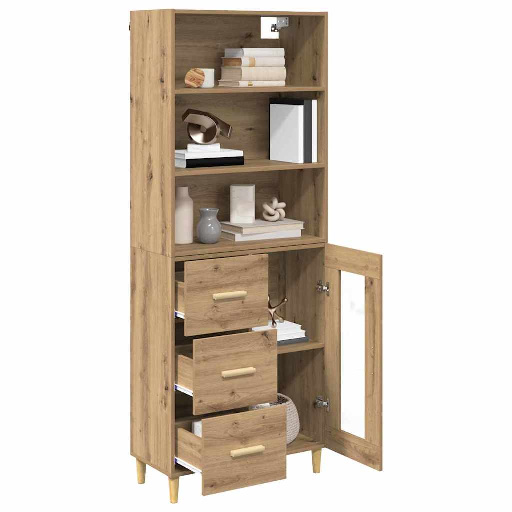 Haut Armoire avec tiroir Chêne artisanal 69,5 x 32,5 x 180 cm - XIOS