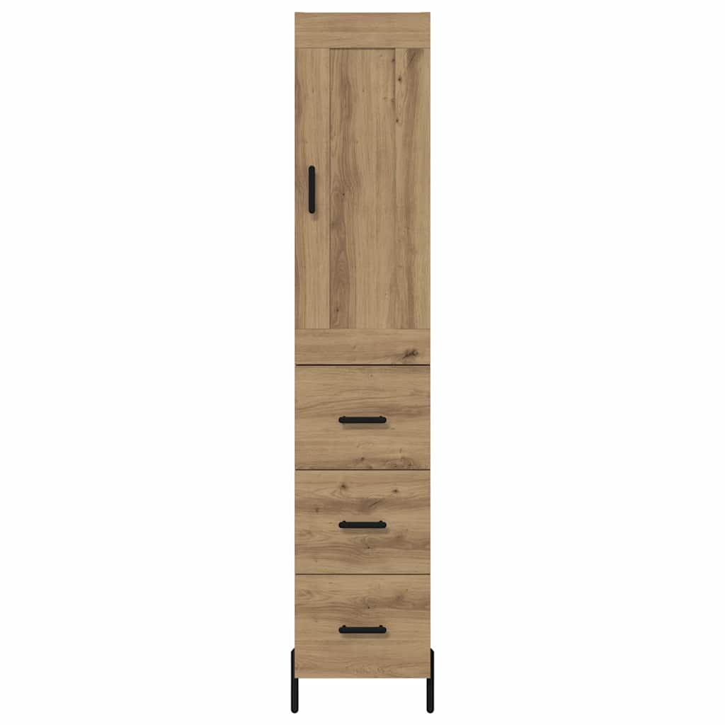 Haut Armoire avec tiroir Chêne artisanal 34,5 x 34 x 180 cm - XIOS