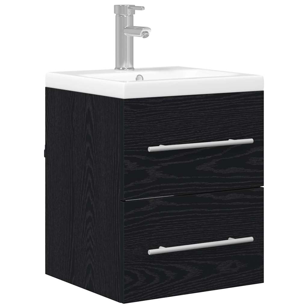 Meuble de Lavabo de Salle de Bain Chêne noir 41 x 38,5 x 48 cm - XIOS