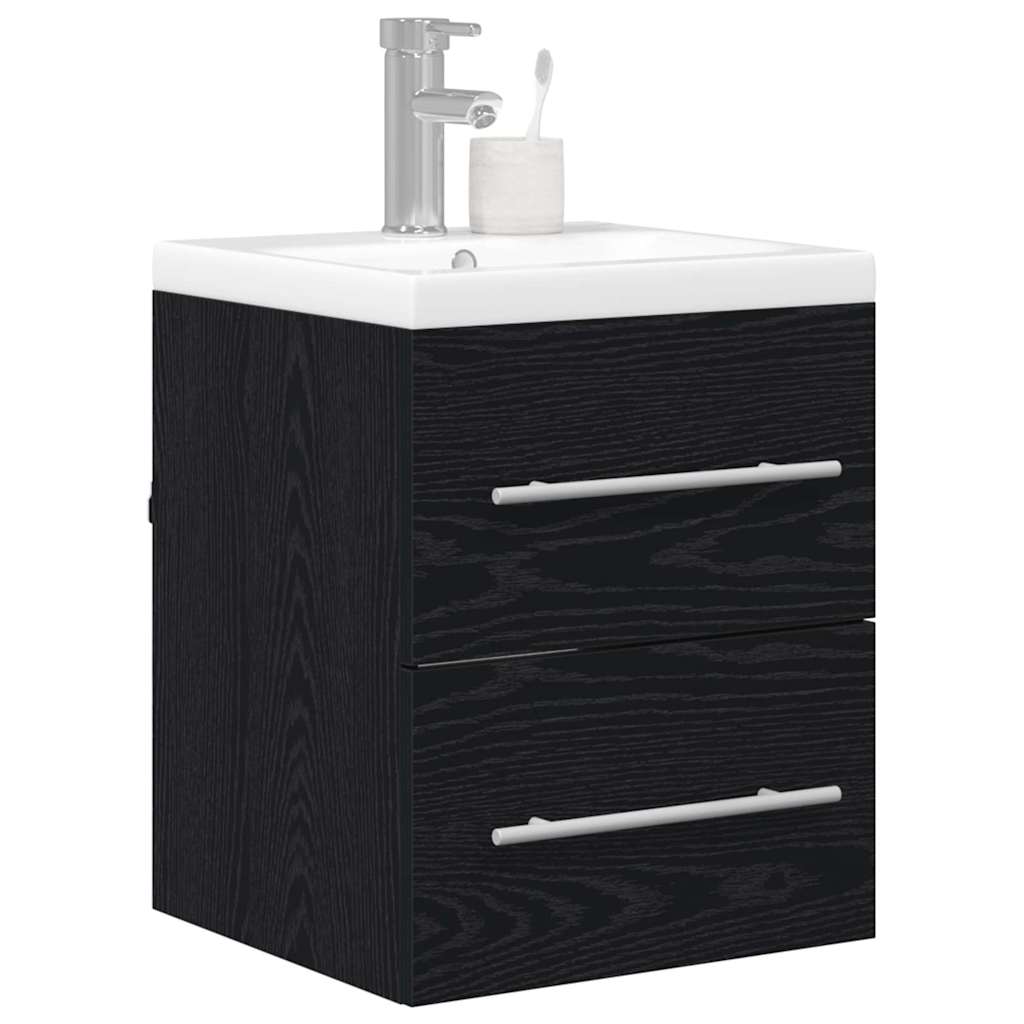 Meuble de Lavabo de Salle de Bain Chêne noir 41 x 38,5 x 48 cm - XIOS