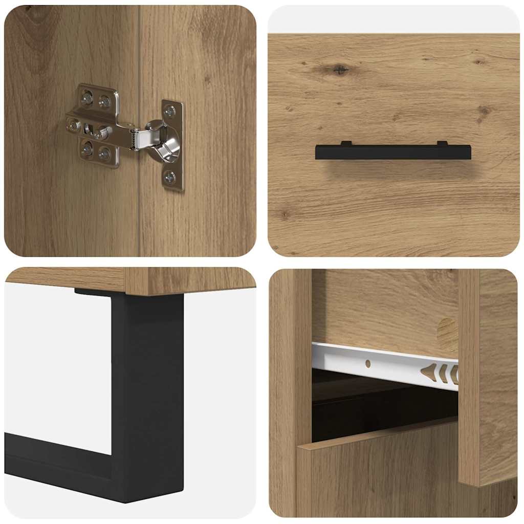 Haut Armoire 2 pcs Chêne artisanal Bois d'ingénierie - XIOS