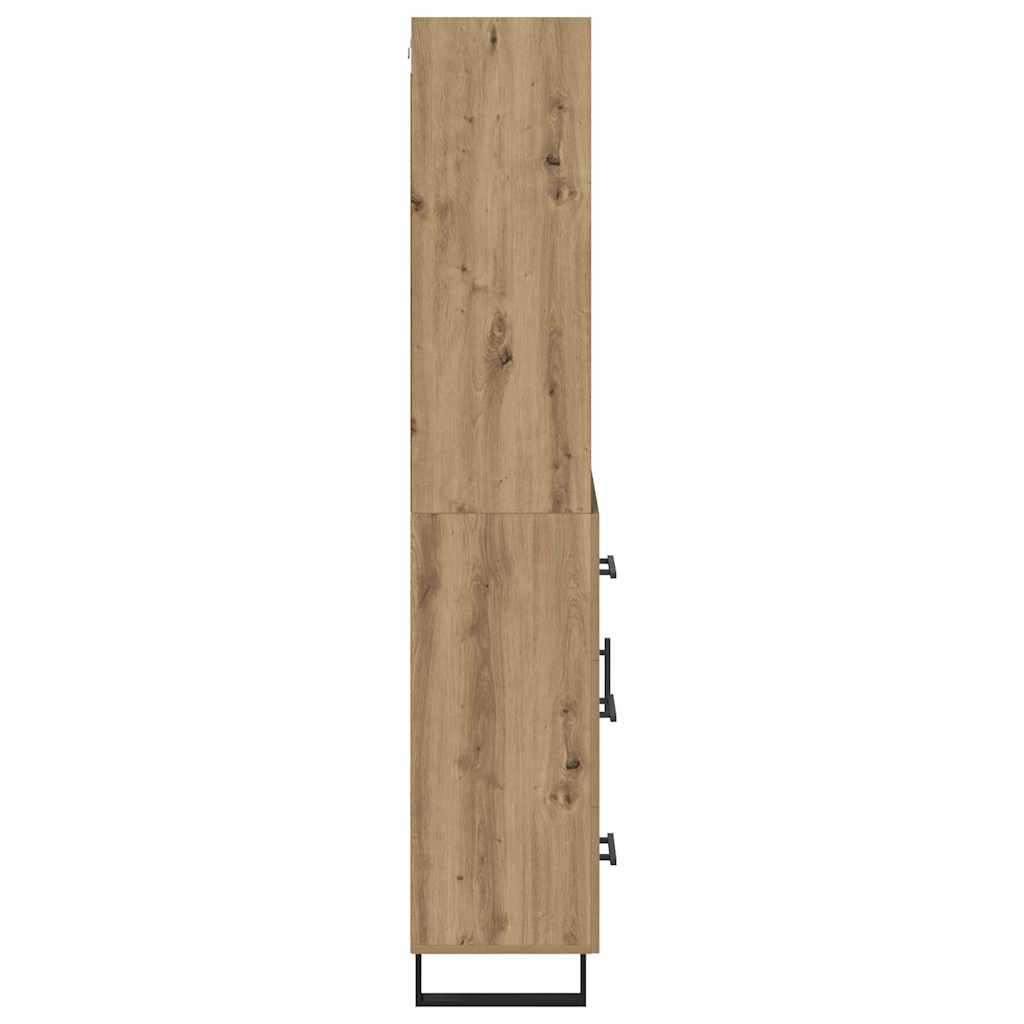 Haut Armoire avec tiroir Chêne artisanal 69,5 x 34 x 180 cm - XIOS