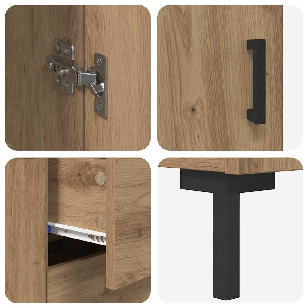 Haut Armoire 2 pcs Chêne artisanal Bois d'ingénierie - XIOS
