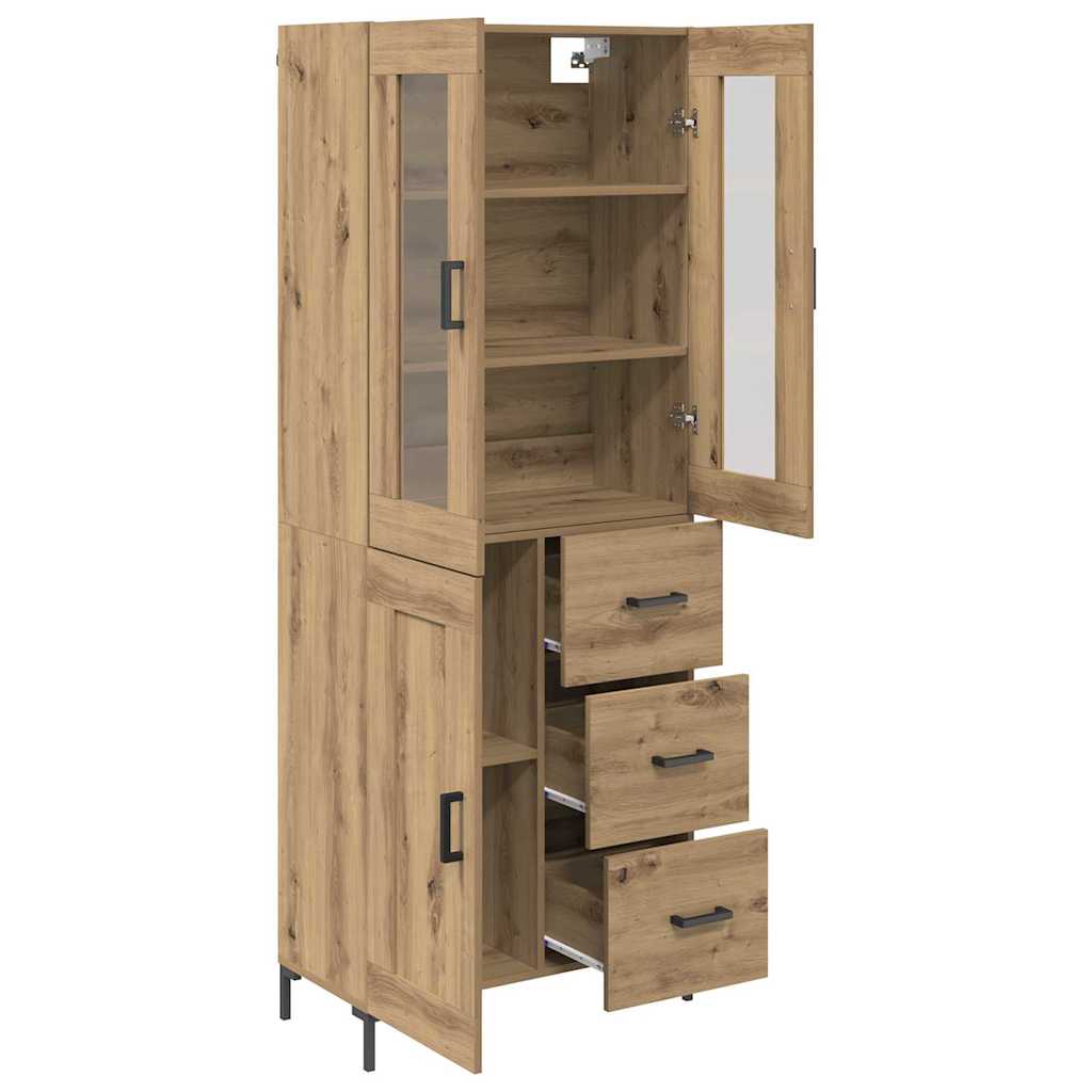 Haut Armoire 2 pcs Chêne artisanal Bois d'ingénierie - XIOS